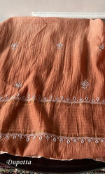 Load image into Gallery viewer, Women's Lakhnavi Handcrafted Mul Chanderi Semi - Stitched Kurta And Dupatta Set - HONC0281964