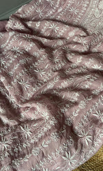 Load image into Gallery viewer, Women's Lakhnavi Handcrafted Mul Chanderi Unstitched Kurta And Dupatta Set - HONC0310609
