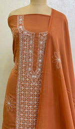 Load image into Gallery viewer, Women's Lakhnavi Handcrafted Cotton Chikankari Kurta And Dupatta Set- HONC0154884