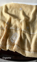 Load image into Gallery viewer, Women's Lakhnavi Handcrafted Mul Chanderi Semi-Stitched Kurta And Dupatta Set - HONC0307410