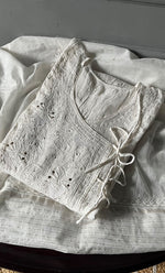 Load image into Gallery viewer, Women's Lakhnavi Handcrafted Mul Chanderi Semi - Stitched Angrakha And Dupatta Set- HONC0276228