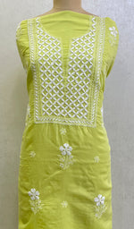 Load image into Gallery viewer, Women's Lakhnavi Handcrafted Cotton Chikankari Unstitched Kurti Fabric -HONC0125710