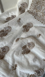 Load image into Gallery viewer, Women's Lakhnavi Handcrafted Mul Chanderi Unstitched Kurta And Dupatta Set - HONCO278134