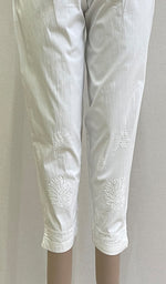 Load image into Gallery viewer, Women's Lakhnavi Handcrafted Cotton Chikankari Pant - HONC0166249
