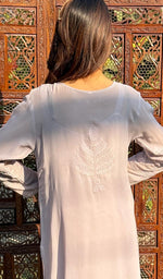 Load image into Gallery viewer, Women's Lakhnavi Handcrafted Viscose Georgette Chikankari Kurti - HONC02078420