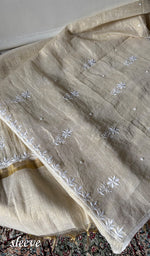 将图像加载到图库查看器中, Women's Lakhnavi Handcrafted Tissue Chanderi Unstitched Chikankari Kurta And Dupatta Set - HONC0347705