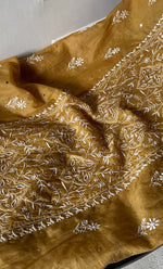 Load image into Gallery viewer, Women's Lakhnavi Handcrafted Mul Chanderi Semi - stitched Kurta And Dupatta Set- HONC0284742