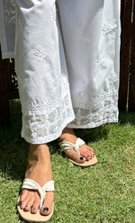 Load image into Gallery viewer, Women's Lucknowi Handcrafted Cotton Chikankari Palazzo - HONC0281479