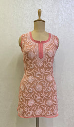 Load image into Gallery viewer, Women's Lucknowi Handcrafted Faux-Georgette Chikankari Top- HONC0140463