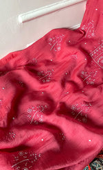 将图像加载到图库查看器中, Women's Lakhnavi Handcrafted Mul Chanderi Unstitched Chikankari Full Suit Material - HONC0304383