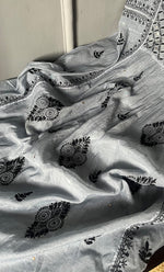 Load image into Gallery viewer, Women's Lakhnavi Handcrafted Mul Chanderi Semi - Stitched Kurta And Dupatta Set - HONC0270071