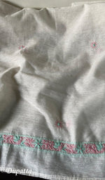 将图像加载到图库查看器中, Women's Lakhnavi Handcrafted Linen Cotton Semi -Stitched Kurta And Dupatta Set - HONC0269952