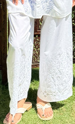 Load image into Gallery viewer, Women's Lucknowi Handcrafted Cotton Chikankari Palazzo - HONC0281496