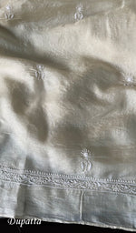 将图像加载到图库查看器中, Women's Lakhnavi Handcrafted Tussar Silk Chikankari Kurta And Dupatta Set - HONC0262816