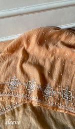 Load image into Gallery viewer, Jazba Women's Lakhnavi Handcrafted Mul Chanderi Unstitched Kurta And Dupatta Set - HONC0339838