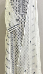 将图像加载到图库查看器中, Saziya Women's Lakhnavi Handcrafted Mul Chanderi Semi - Stitched Kurta And Dupatta Set - HONC0227120