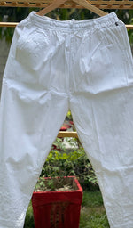 Load image into Gallery viewer, Women's Lucknowi Handcrafted Cotton Chikankari Pant - HONC0287198