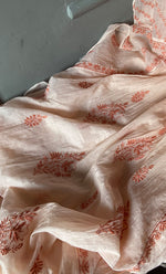 将图像加载到图库查看器中, Women's Lakhnavi Handcrafted Mul Chanderi Semi - Stitched Kurta And Dupatta Set - HONC0273083