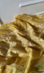 Load image into Gallery viewer, Women's Lakhnavi Handcrafted Mul Chanderi Semi - stitched Kurta And Dupatta Set- HONC0282417