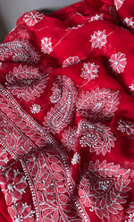 Load image into Gallery viewer, Women's Lakhnavi Handcrafted Unstitched Faux-Georgette Chikankari Suit Material - HONC0311928