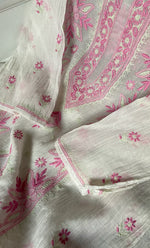 将图像加载到图库查看器中, Women's Lakhnavi Handcrafted Mul Chanderi Semi - stitched Kurta And Dupatta Set- HONC0314876
