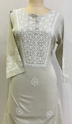 Load image into Gallery viewer, Uzma Women's Lucknowi Handcrafted Cotton Chikankari Kurti - HONC0213184