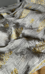 Load image into Gallery viewer, Women's Lakhnavi Handcrafted Mul Chanderi Semi - Stitched Angrakha And Dupatta Set - HONC0284715