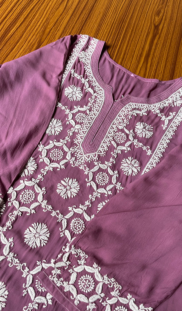 Women's Lucknowi Handcrafted Modal Cotton Chikankari Kurti - HONC0298736