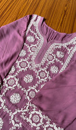 将图像加载到图库查看器中, Women's Lucknowi Handcrafted Modal Cotton Chikankari Kurti - HONC0301054