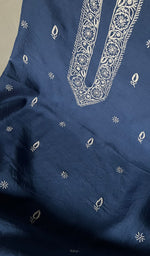 Load image into Gallery viewer, Lucknowi Handcrafted Maheshwari Mul Chanderi Chikankari Unstitched Men's Kurta Fabric - HONC0274612