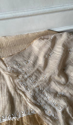 Load image into Gallery viewer, Women's Lakhnavi Handcrafted Tissue Chanderi Chikankari Unstitched Kurta Dupatta Set - HONC0352167