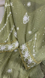 Load image into Gallery viewer, Aarushi Women's Lakhnavi Handcrafted Mul Chanderi Semi - stitched Chikankari Full Suit Material - HONC0