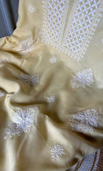 将图像加载到图库查看器中, Women's Lakhnavi Handcrafted Cotton Chikankari Unstitched Kurti Fabric - HONC0302643