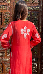 Load image into Gallery viewer, Red Lucknowi Chikankari kurtas