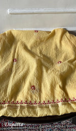 Load image into Gallery viewer, Women's Lakhnavi Handcrafted Chanderi Silk Unstitched Chikankari Full Suit - HONC0369251