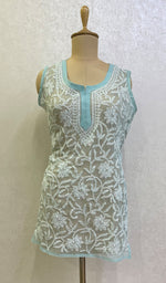 Load image into Gallery viewer, Women's Lucknowi Handcrafted Faux-Georgette Chikankari Top- HONC0140438