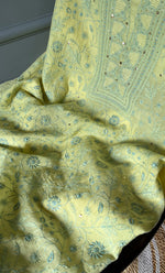 将图像加载到图库查看器中, Women's Lakhnavi Handcrafted Unstitched Mul Chanderi Kurta And Dupatta Set - HONC0280883