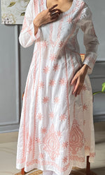 Load image into Gallery viewer, Women's Lucknowi Handcrafted Cotton Chikankari Kurti - HONC0271357