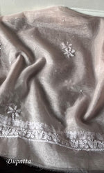 Load image into Gallery viewer, Women's Lakhnavi Handcrafted Organza Chikankari Unstitched Full Suit Material - HONC0284601