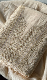 将图像加载到图库查看器中, Mira Women's Lakhnavi Handcrafted Mul Chanderi unstitched Kurta And Dupatta Set - HONC0241684