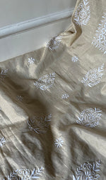 将图像加载到图库查看器中, Women's Lakhnavi Handcrafted Tissue Chanderi Unstitched Kurta And Dupatta Set - HONC0284692