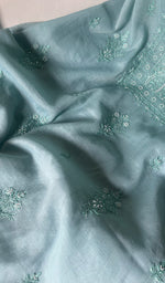 Load image into Gallery viewer, Women's Lakhnavi Handcrafted Mul Chanderi Chikankari Full Suit Material - HONC0271172