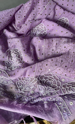 Load image into Gallery viewer, Women's Lakhnavi Handcrafted Mul Chanderi Unstitched Kurta And Dupatta Set- HONC0308277