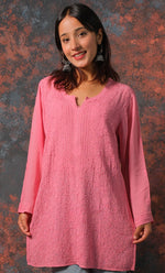 将图像加载到图库查看器中, Women's Lucknowi Handcrafted Viscose Georgette Chikankari Top - HONC0327546