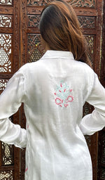 将图像加载到图库查看器中, Women's Lakhnavi Handcrafted Modal Cotton Chikankari Top And Pant Set - HONC0244581