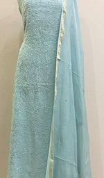 Load image into Gallery viewer, Women's Lakhnavi Handcrafted Mul Chanderi Kurta And Dupatta Set - HONC0202736