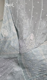 Load image into Gallery viewer, Women's Lakhnavi Handcrafted Mul Chanderi Semi - Stitched Anarkali And Dupatta Set - HONC0349074