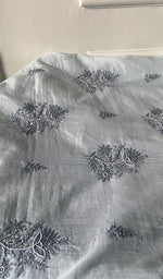 Load image into Gallery viewer, Women's Lakhnavi Handcrafted Mul Chanderi Unstitched Chikankari Full Suit Material - HONC0295747