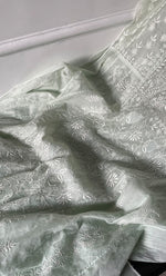 将图像加载到图库查看器中, Women's Lakhnavi Handcrafted Mul Chanderi Semi - Stitched Anarkali And Dupatta Set - HONC0304460