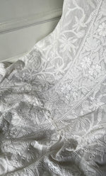 Load image into Gallery viewer, Women's Lakhnavi Handcrafted Cotton Chikankari Unstitched Kurti Fabric - HON0318055